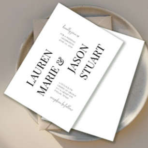 Enkel, minimalistisk typografi, svart Bröllop Inbjudningar