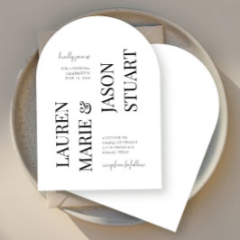 Enkel, minimalistisk typografi, svart Bröllop Inbjudningar