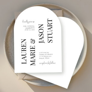 Enkel, minimalistisk typografi, svart Bröllop Inbjudningar