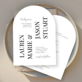 Enkel, minimalistisk typografi, svart Bröllop Inbjudningar