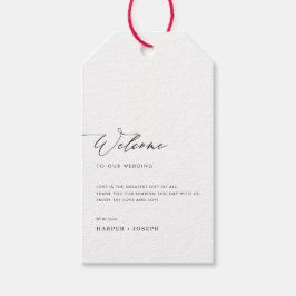 Enkel, minimalistisk välkomstpåse för Bröllop Bask Presentetikett