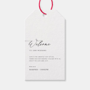 Enkel, minimalistisk välkomstpåse för Bröllop Bask Presentetikett