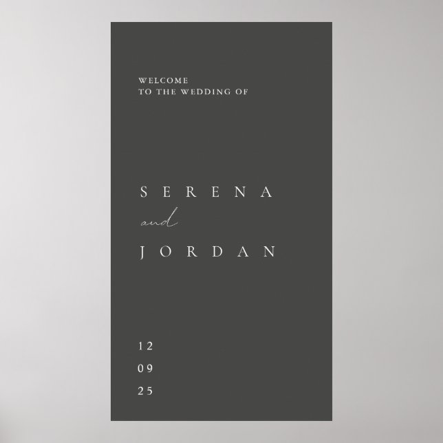 Enkel, minimalistisk välkomstPoster i Elegant bröl Poster (Framsidan)