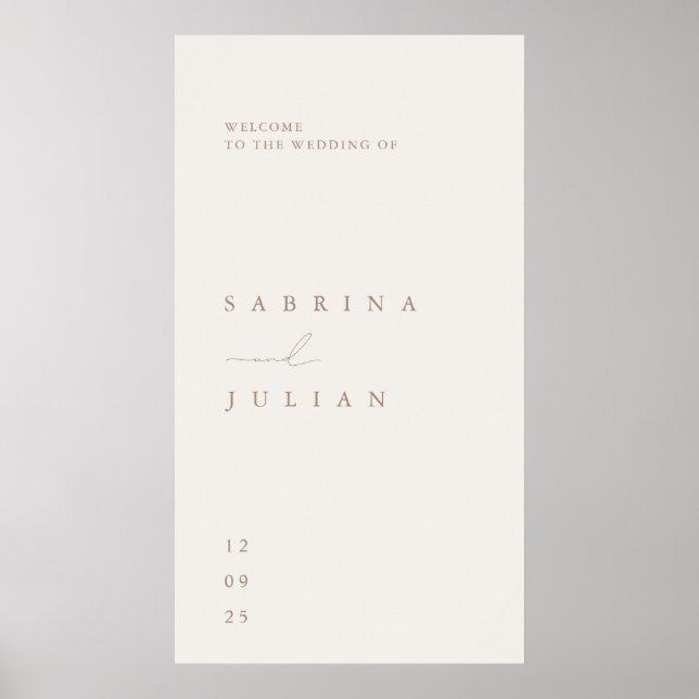 Enkel, minimalistisk välkomstPoster i Elegant bröl Poster (Framsidan)