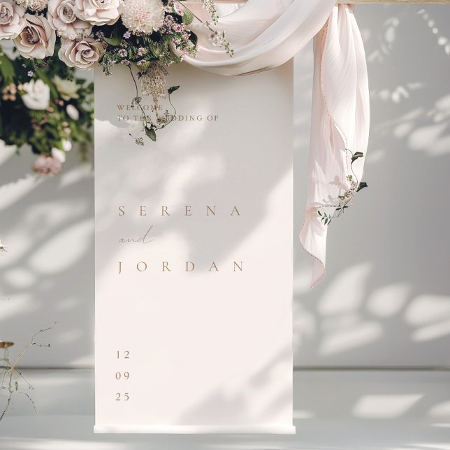Enkel, minimalistisk välkomstPoster i Elegant bröl Poster (Simple Minimalist Elegant Wedding Welcome Poster)