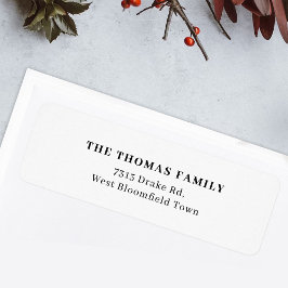 Enkel minimalistisk vit Elegant Returadress Etikett