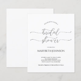 Enkel Minimalistisk Vit & Svart Bröllopsfest Scrip