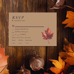 Enkel minimalt fall Terracotta Bröllop Menu OSA Kort