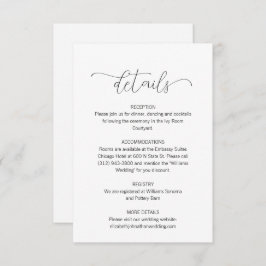 Enkel minimiinformation om skript Bröllop Tilläggskort