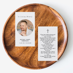Enkel minnesbild Sympati Begravning Bön Kort