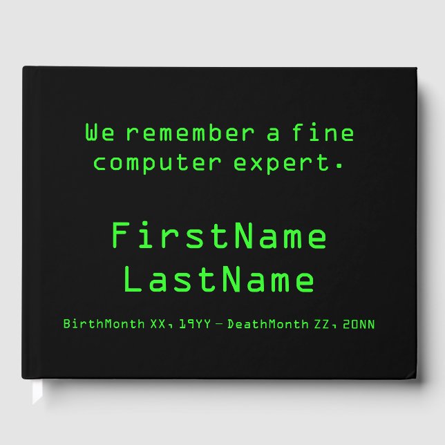 Enkel minnesgäst för datorexperter i Bok (Framsida)