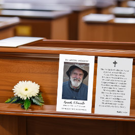 Enkel minneshögtid bön fotokort visitkort