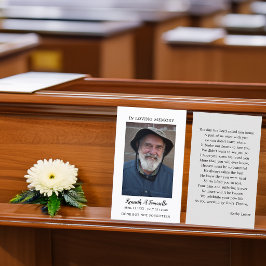 Enkel minneshögtid bön fotokort visitkort