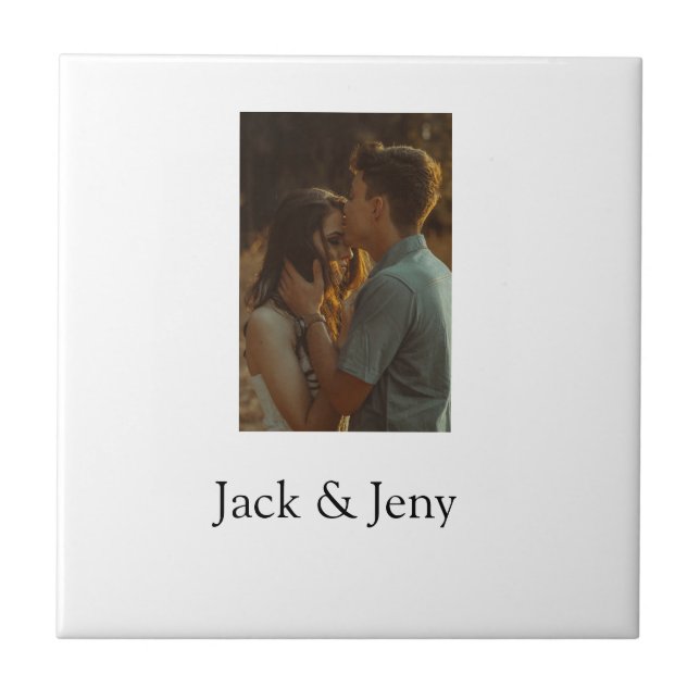 Enkel minsta färgstark tillagning av namn-fototext kakelplatta (Framsidan)