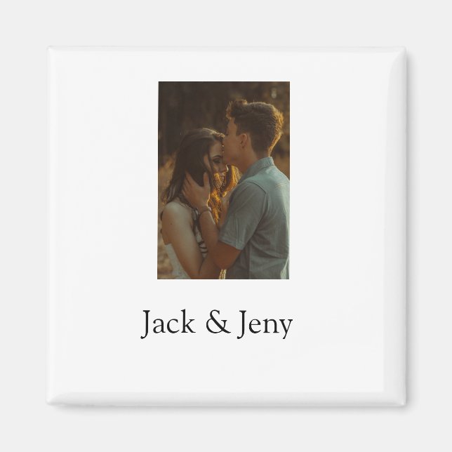 Enkel minsta färgstark tillagning av namn-fototext magnet (Framsidan)