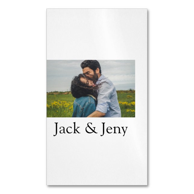 Enkel minsta färgstark tillagning av namn-fototext magnetiska visitkort (Framsida vertikal)