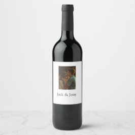 Enkel minsta färgstark tillagning av namn-fototext vinflaska etikett