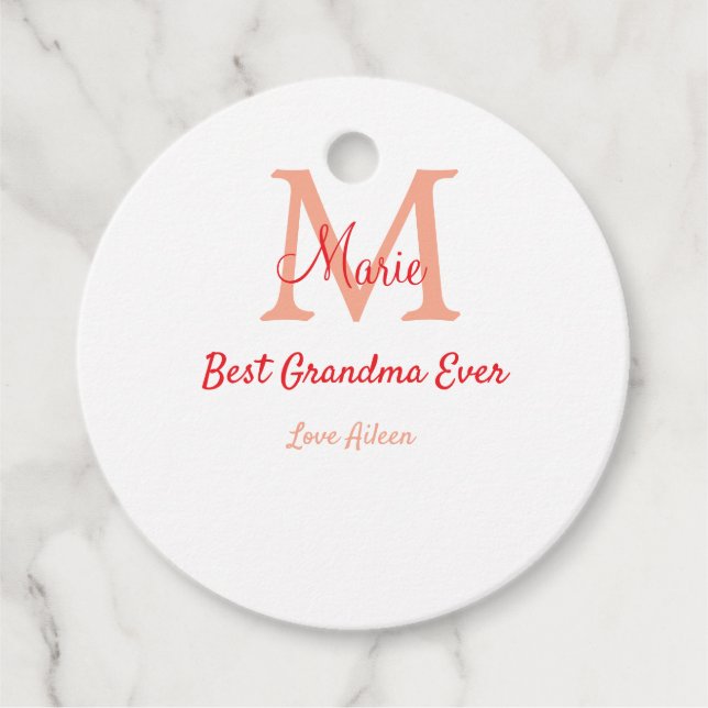 enkel, minsta möjliga mormor som någonsin fått röd gåvor etiketter (Framsida)