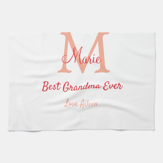 enkel, minsta möjliga mormor som någonsin fått röd kökshandduk (Horisontell)