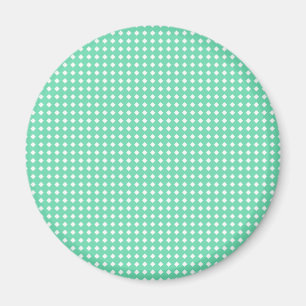 Enkel Mint-Grönt Vit geometrisk Mönster Magnet
