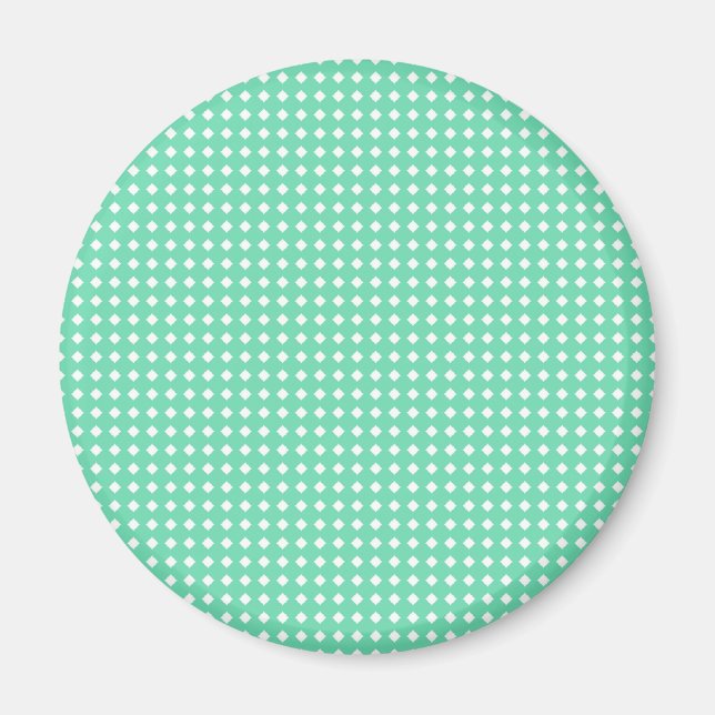 Enkel Mint-Grönt Vit geometrisk Mönster Magnet (Framsidan)