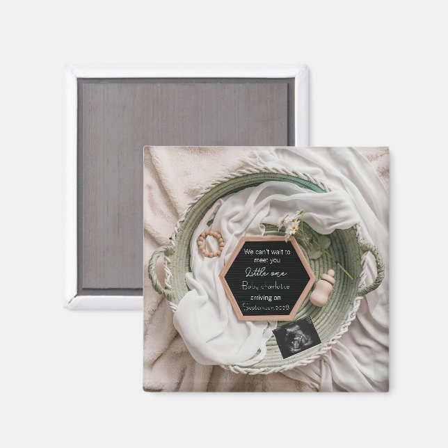 Enkel mjuk neutralt graviditetsförklaring present magnet (Front/Back)