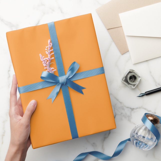 Enkel Mjuk Saffrans Orange Färg Nyans Ton Presentpapper (Gifting)