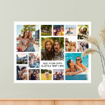 Enkel modern 15-fotokollage poster<br><div class="desc">Skapa din egen personlig fotokollage poster skriva ut. Lägg till 15 av din favoritbakgrund för bilder och anpassningsbar färg i den här moderna malldesignen.</div>