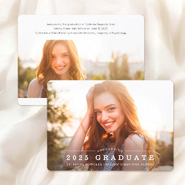 Enkel modern 2-foto examensannonsering inbjudningar