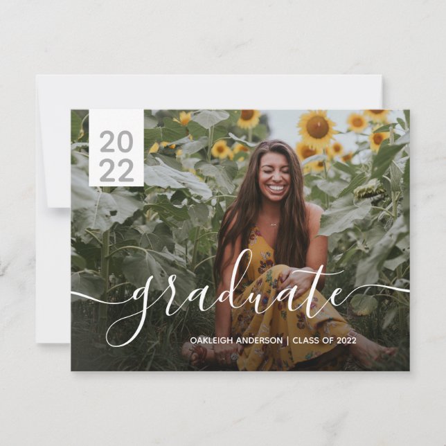 Enkel Modern 2-foto Studenten-meddelande Meddelande (Framsida)