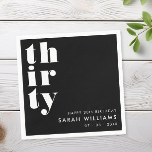 Enkel modern 30års födelsedag Party Pappersservett