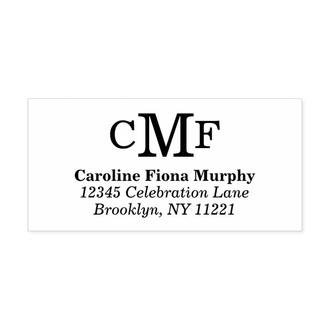 Enkel, modern 3-monogrambaserad Anpassningsbar Fär Självfärgande Stämpel (Design)