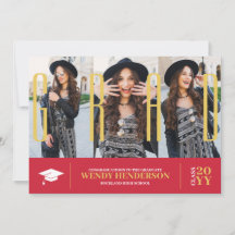 Enkel Modern 3 Photo Collage Red Studenten