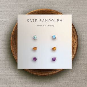 Enkel modern 3 Stud Earring Jewelry-Visning Fyrkantigt Visitkort