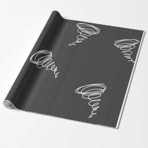 Enkel modern Abstrakt Tornado Mönster Black Presentpapper