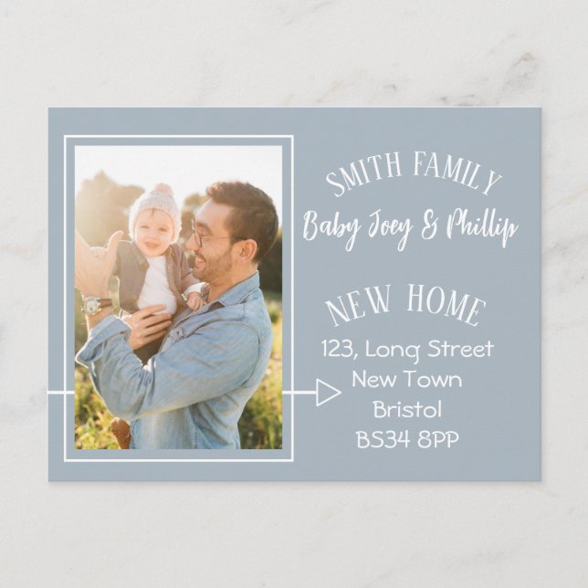 Enkel modern adressändring Foto vykort (Framsida)