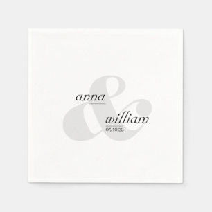Enkel modern Ampersand Bröllop Pappersservett