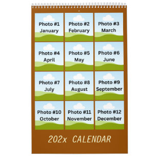 Enkel modern Anpassningsbar för fotokollage med mi Kalender