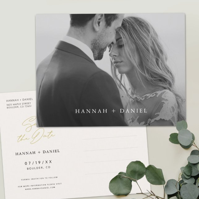 Enkel modern Anpassningsbar Foto Spara datum Inbjudan Vykort (Skapare uppladdad)