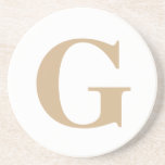 Enkel modern Anpassningsbar, inledande vit och igu Underlägg<br><div class="desc">En enkel modern design med ett fet beige inledande brev/monogram på vit bakgrund.</div>