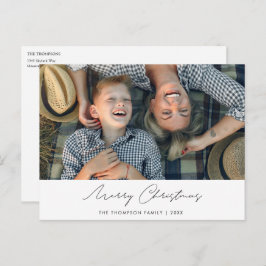 Enkel modern Anpassningsbar julvykort med foto Helg Vykort