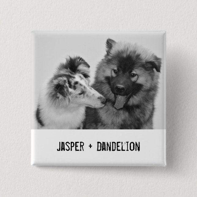 Enkel, modern Anpassningsbar Pet eller People Phot Knapp (Framsida)