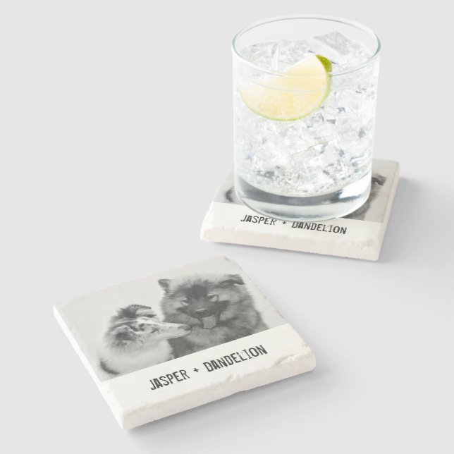 Enkel, modern Anpassningsbar Pet eller People Phot Stenunderlägg (Sidan)