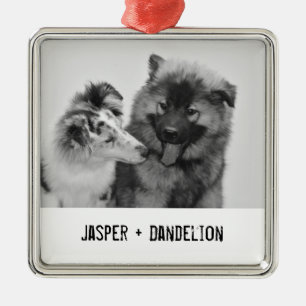 Enkel, modern Anpassningsbar Pet eller personfoto Julgransprydnad Metall