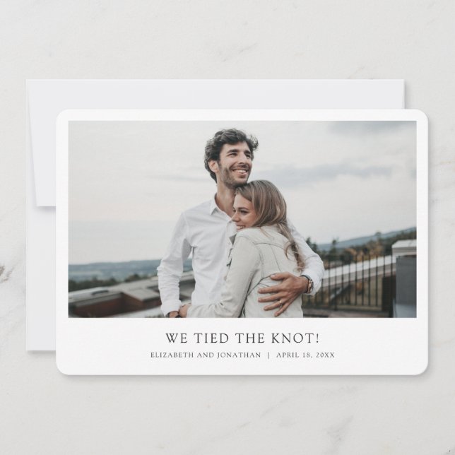 Enkel modern Anpassningsbar Photo Elopement Bröllo Meddelande (Framsida)