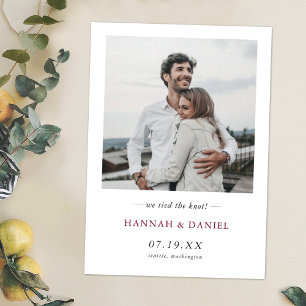 Enkel modern Anpassningsbar Photo Elopement Bröllo Meddelande