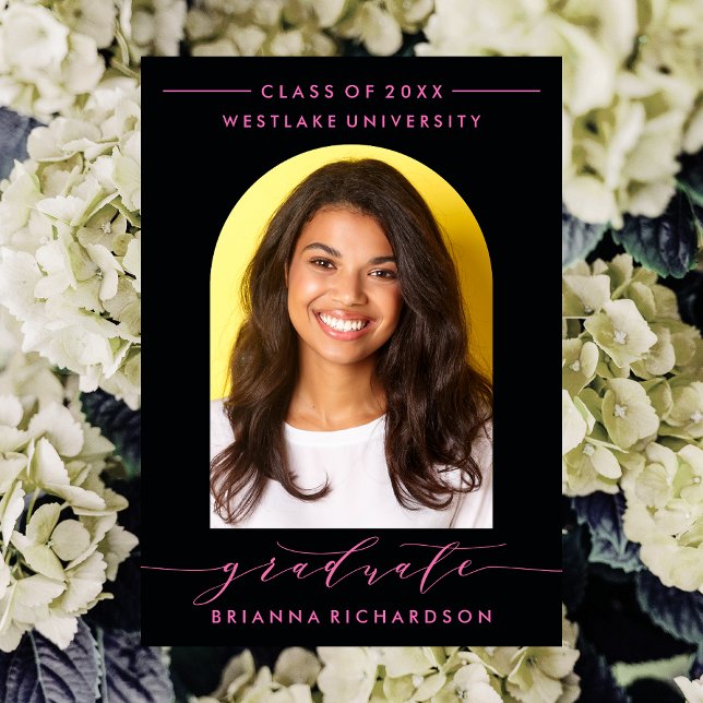 ENKEL MODERN ARCH SCRIPT STUDENTEN INVICATION INBJUDNINGAR (Skapare uppladdad)