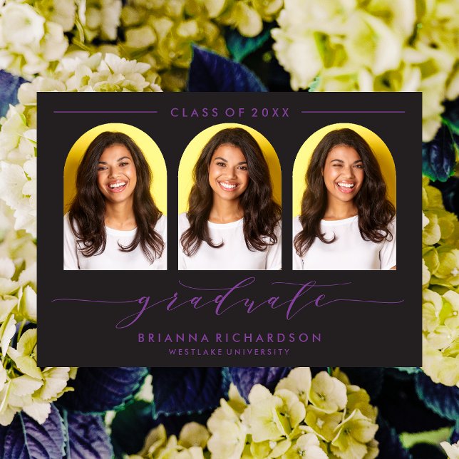 ENKEL MODERN ARCH SCRIPT STUDENTEN INVICATION INBJUDNINGAR (Skapare uppladdad)