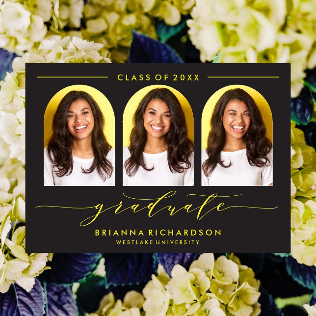 ENKEL MODERN ARCH SCRIPT STUDENTEN INVICATION INBJUDNINGAR (Skapare uppladdad)