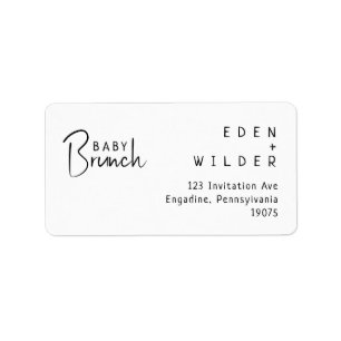 Enkel modern Baby Brunch OSA Returadress Adressetikett